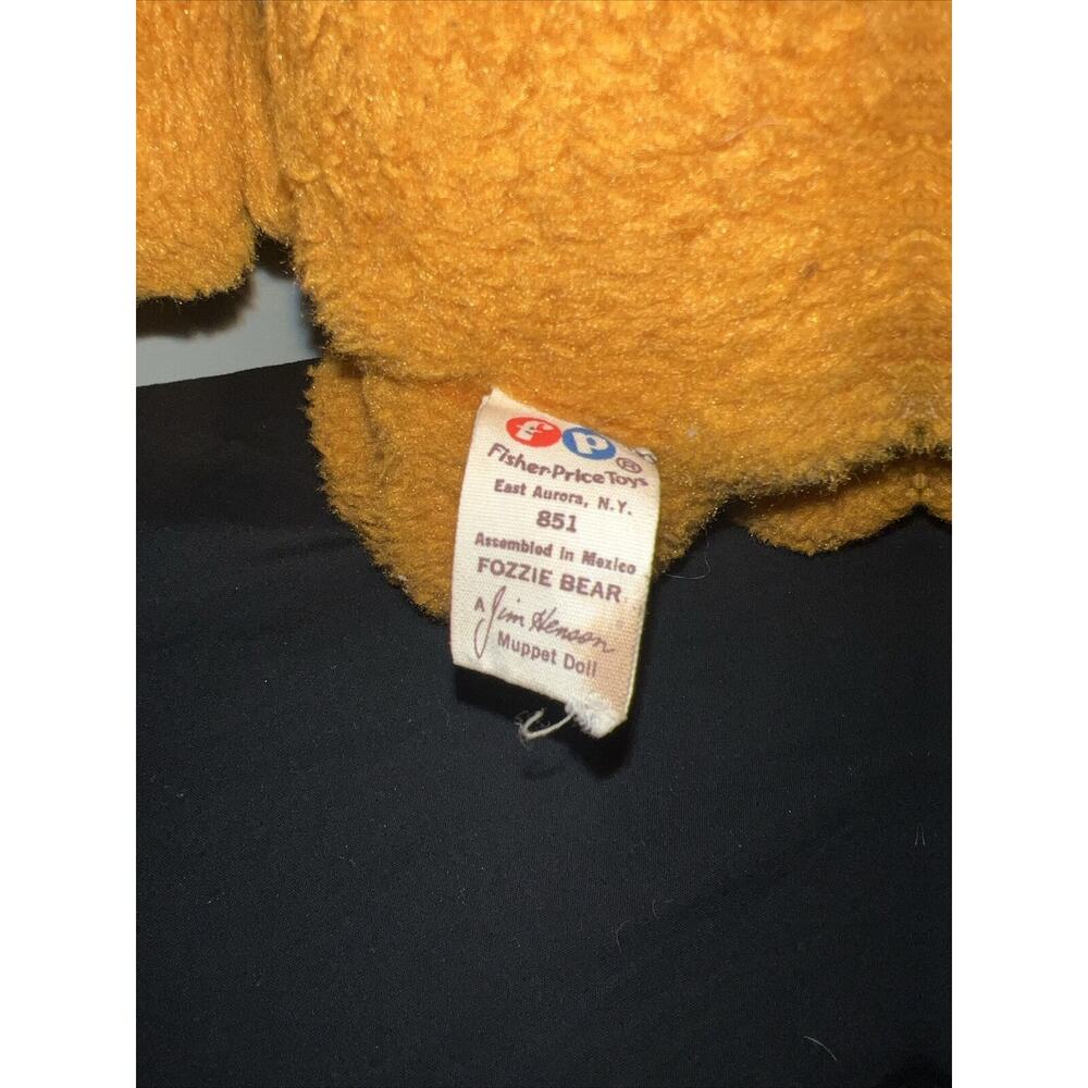 Vintage 1976 Fisher Price‎ - Fozzie Bear 14" Plush Muppets Jim Henson w/ Hat - Picture 6 of 6